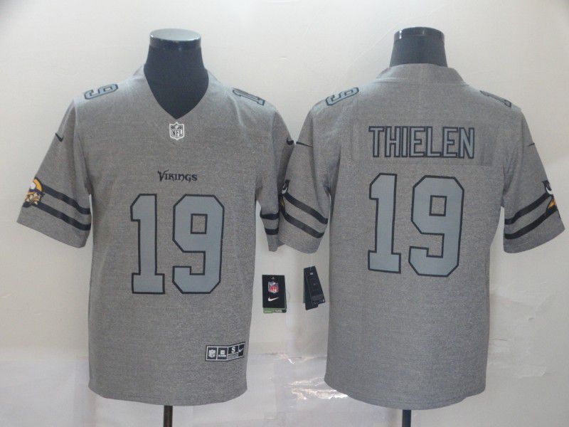 Men Minnesota Vikings #19 Thielen Grey Retro Nike NFL Jerseys